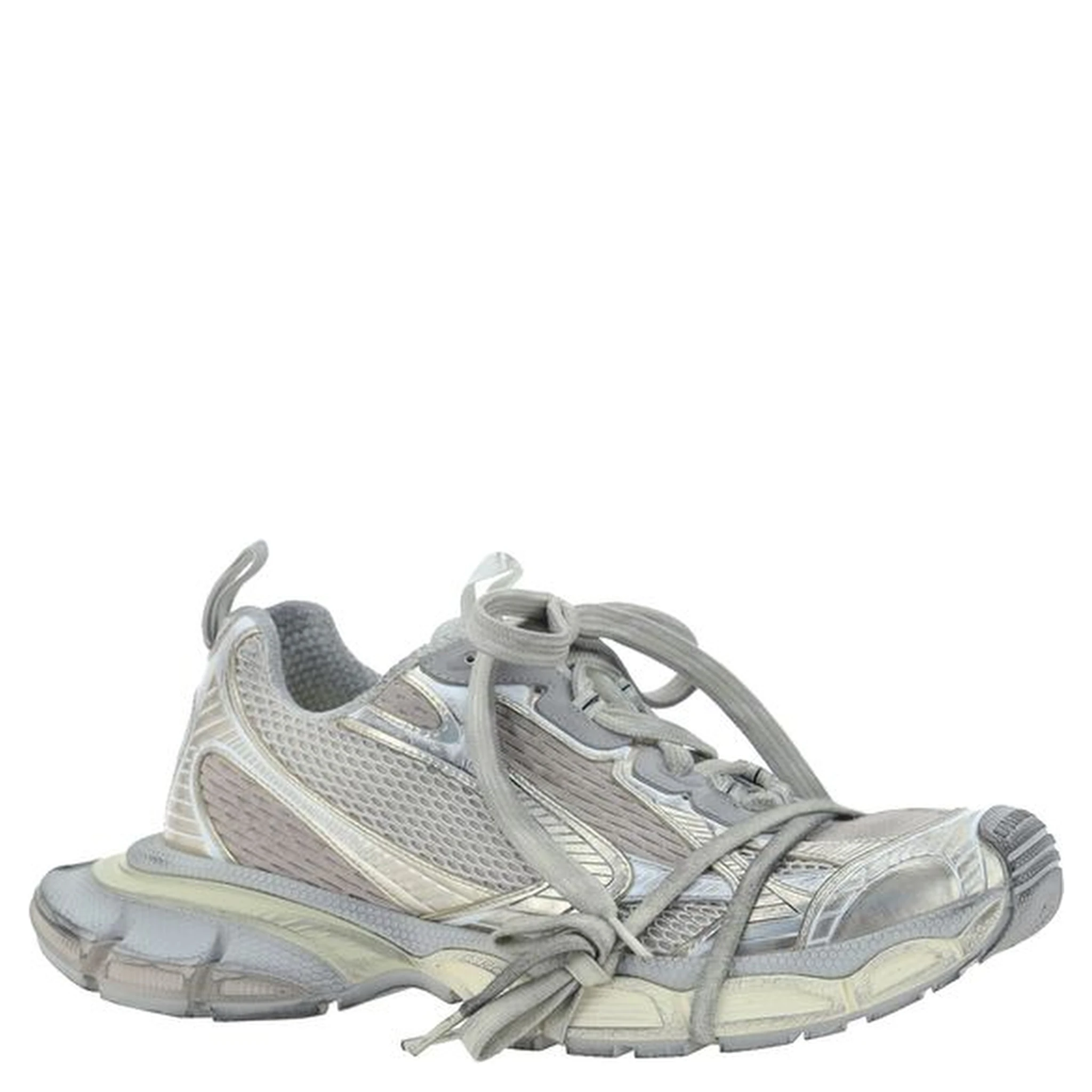 Gray Polyester Athletic Sneakers