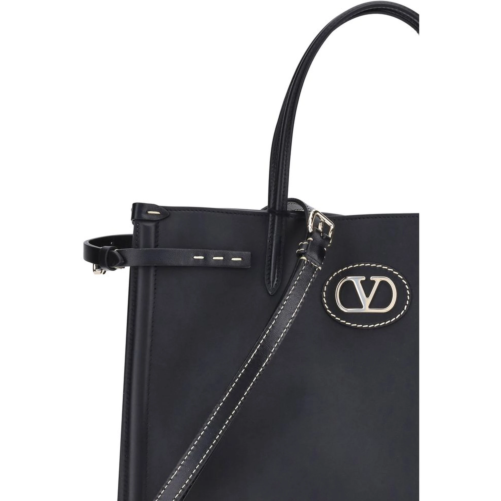 حقيبة كتف بوس توروس من جلد العجل الأسود