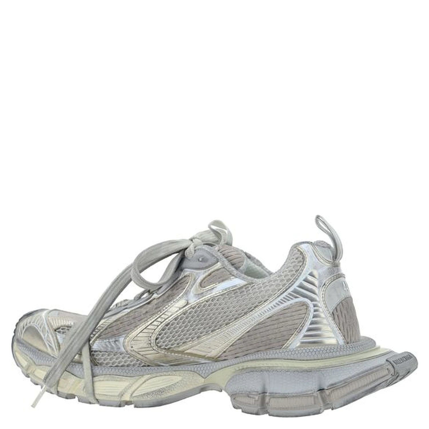 Gray Polyester Athletic Sneakers