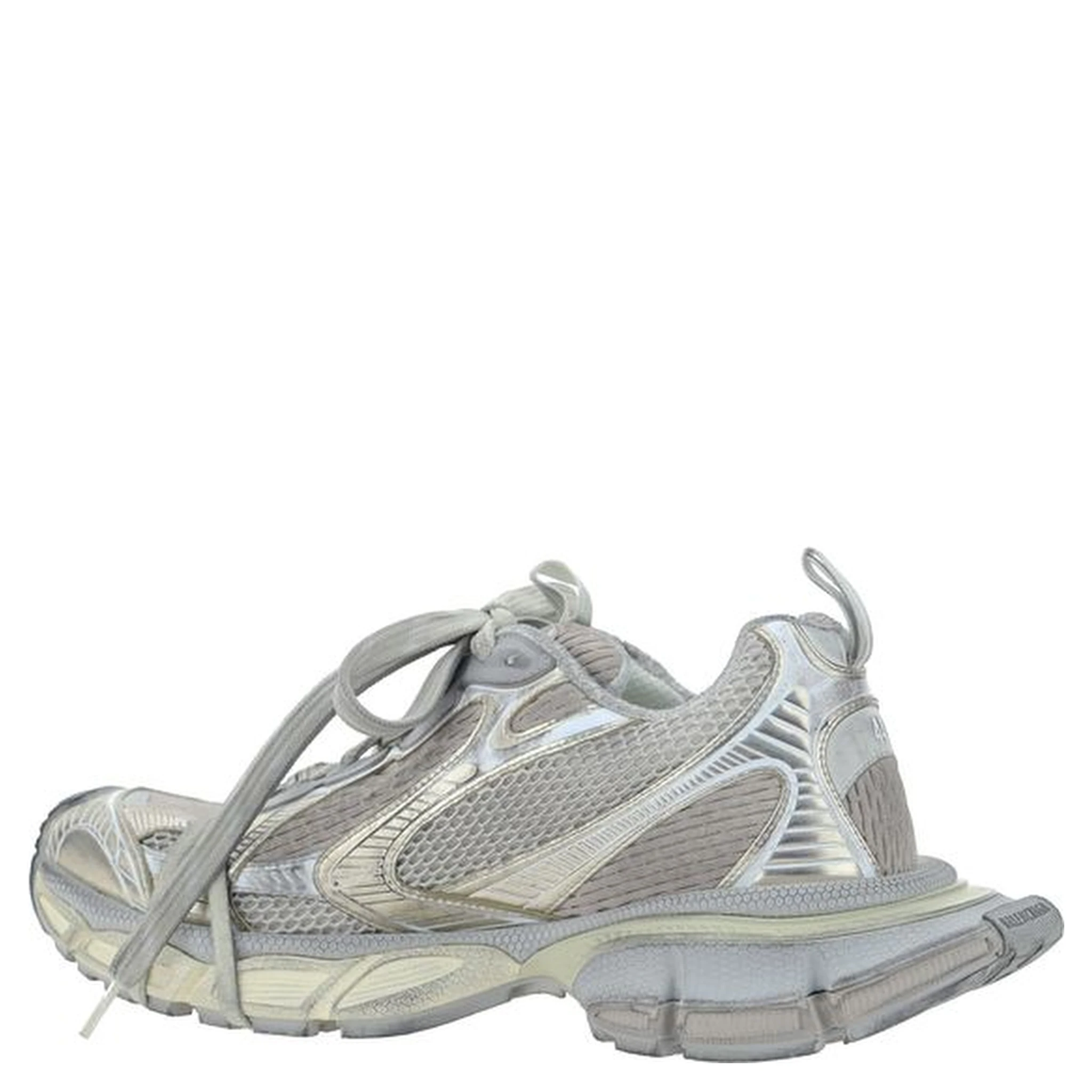 Gray Polyester Athletic Sneakers