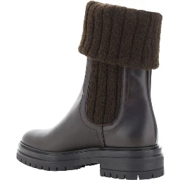 Black Calf Leather Bos Taurus Ankle Boots