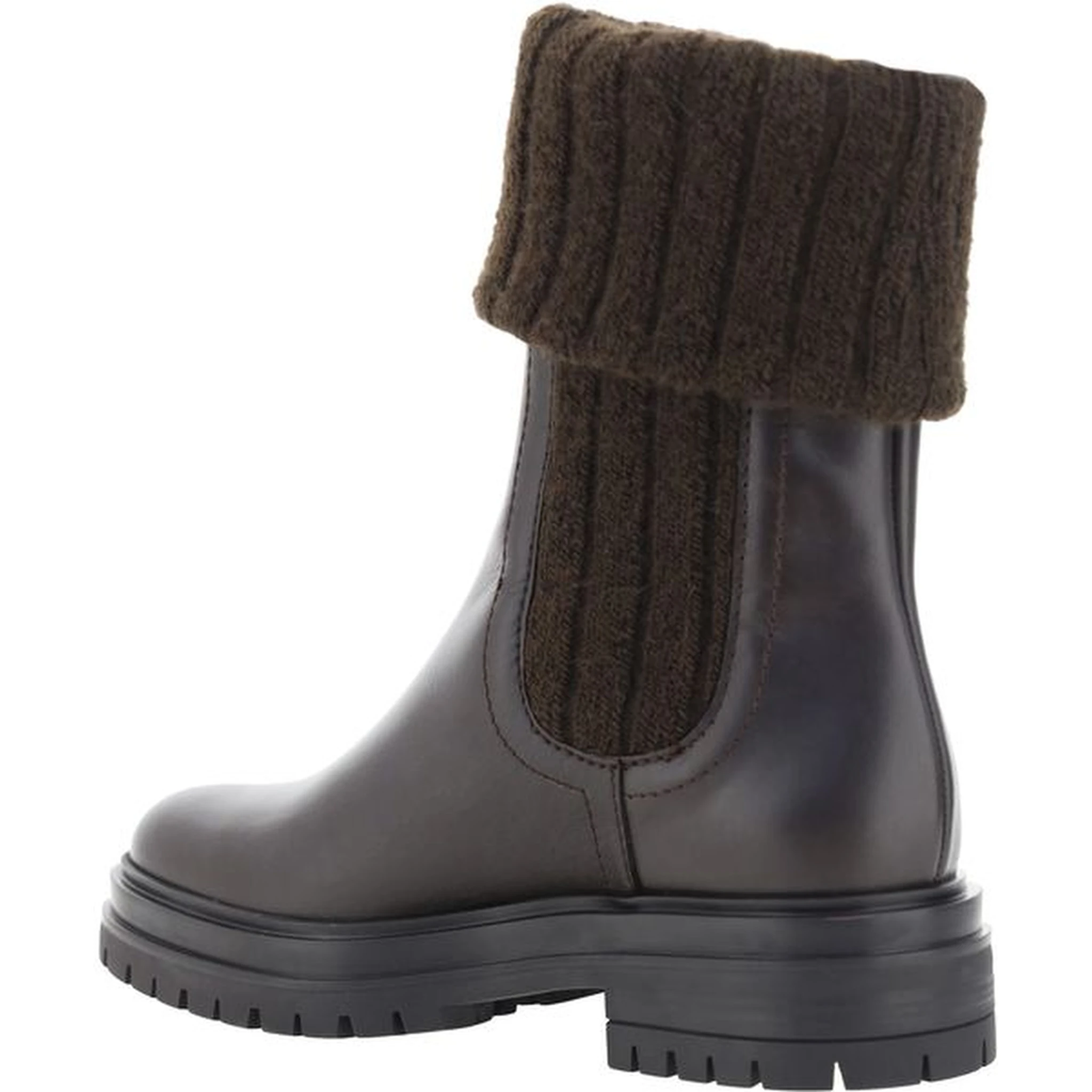 Black Calf Leather Bos Taurus Ankle Boots