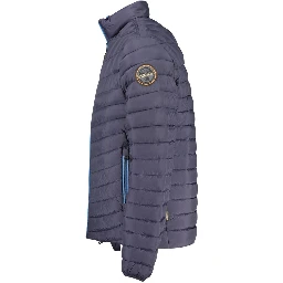 Blue Polyamide Men Jacket