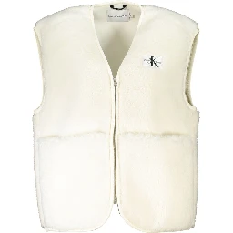 White Polyester Women's Coat