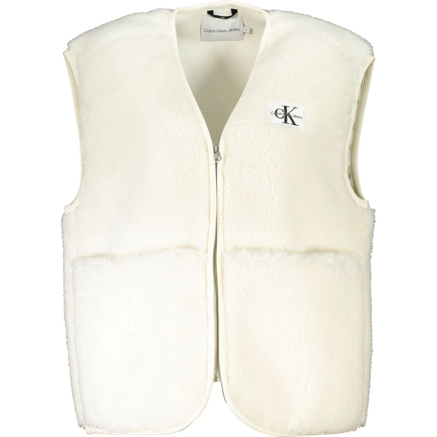 White Polyester Women's Coat