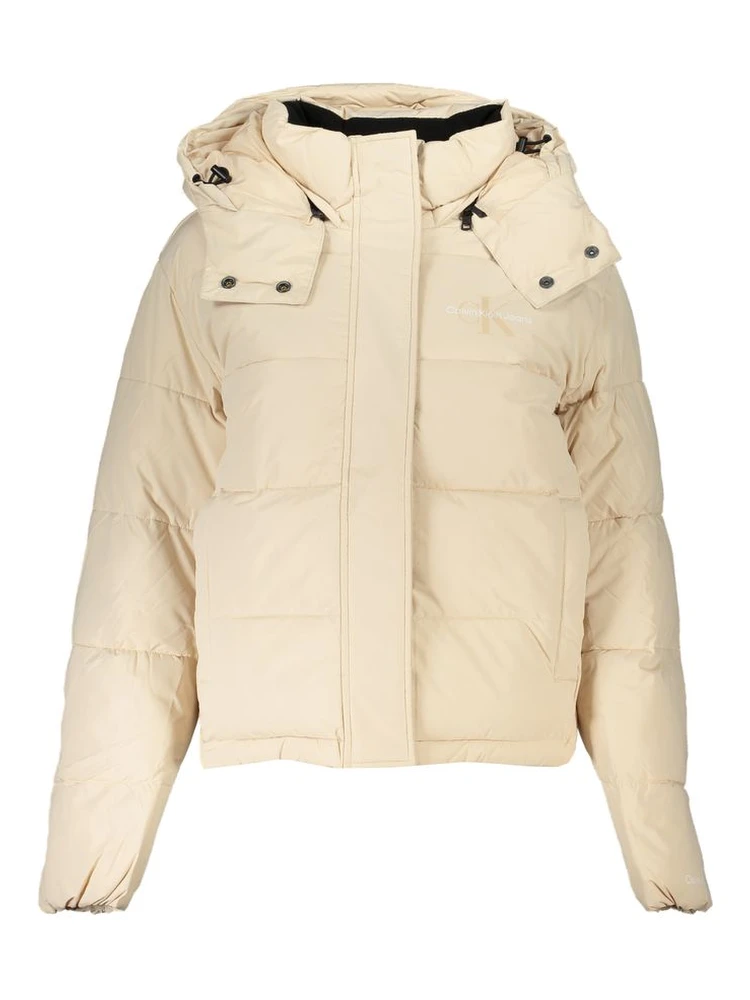 Beige Polyester Women Jacket