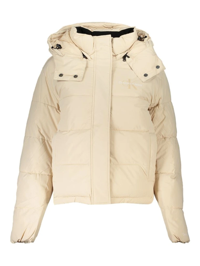 Beige Polyester Women Jacket
