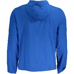 Blue Polyester Men's Sport Jacket