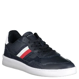 Blue Polyurethane Men Sneaker