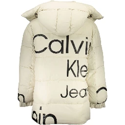 Beige Polyester Men Jacket