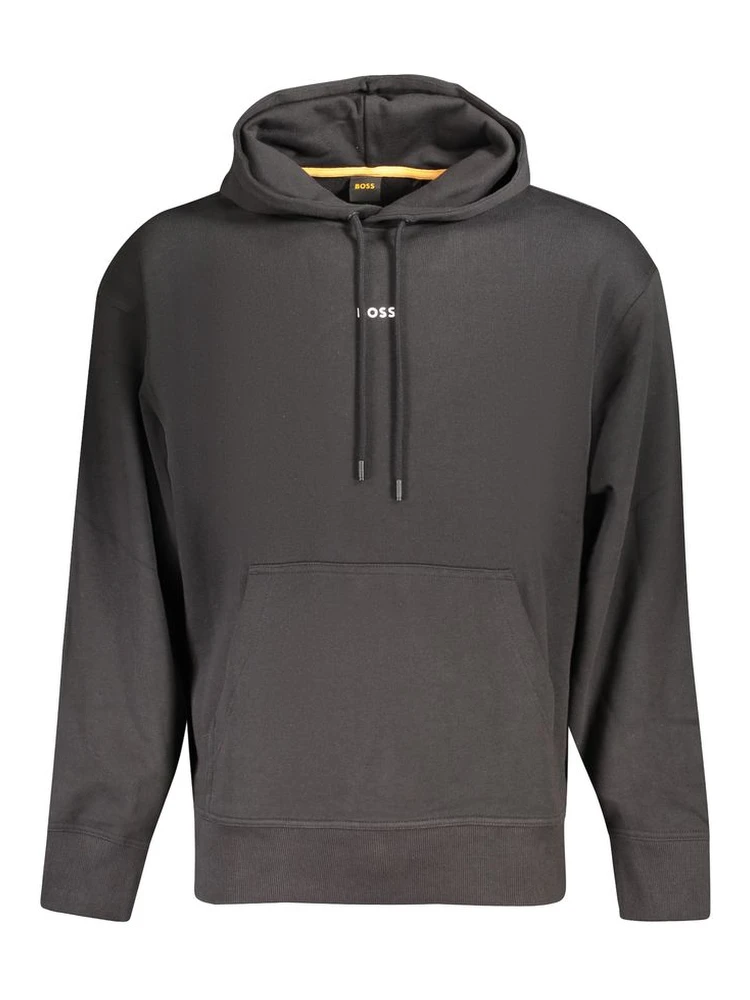Black Cotton Men Sweater