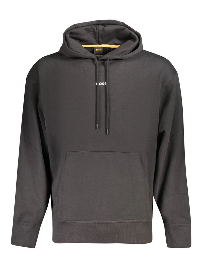 Black Cotton Men Sweater