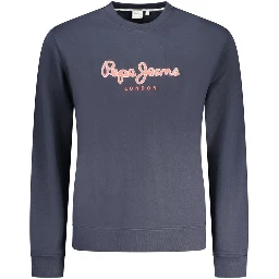 Blue Cotton Men Sweater