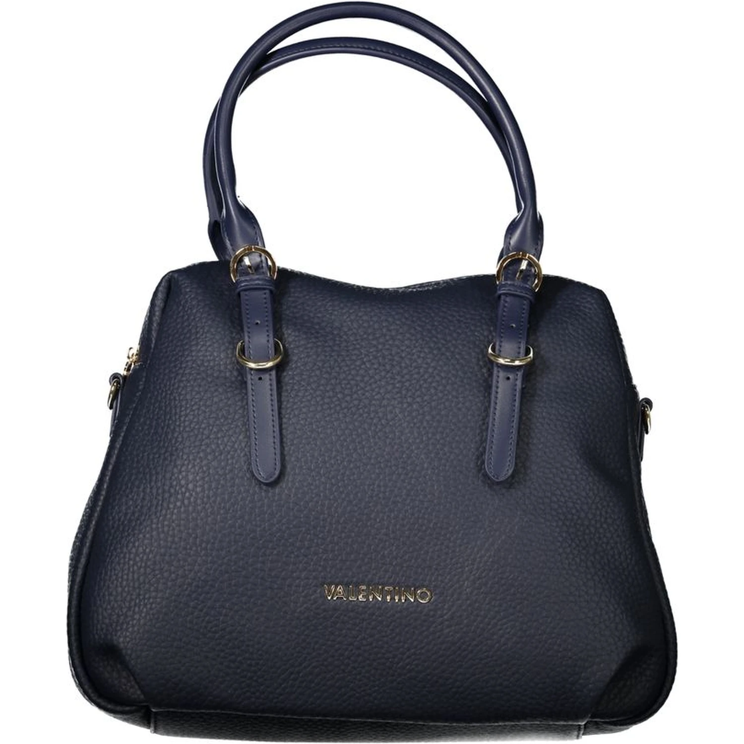 Blue Polyurethane Women Handbag