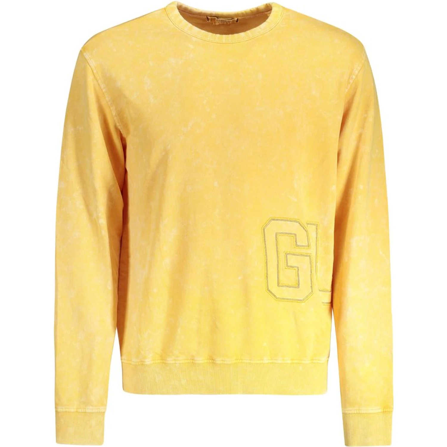 Yellow Cotton Men Sweater