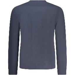 Blue Cotton Men Sweater