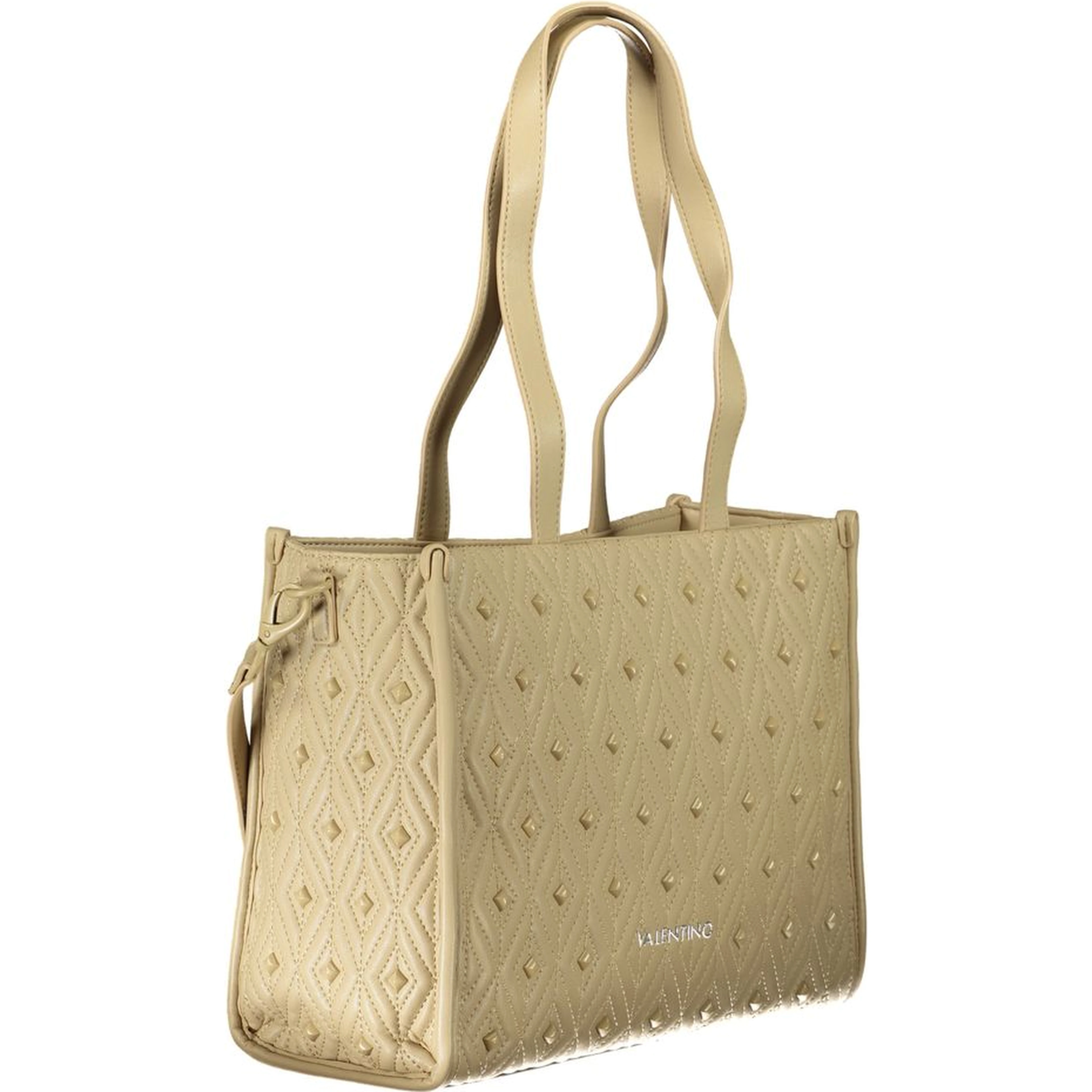 Beige Polyester Handbag