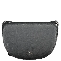 Black Polyurethane Women's Shoulder Bag