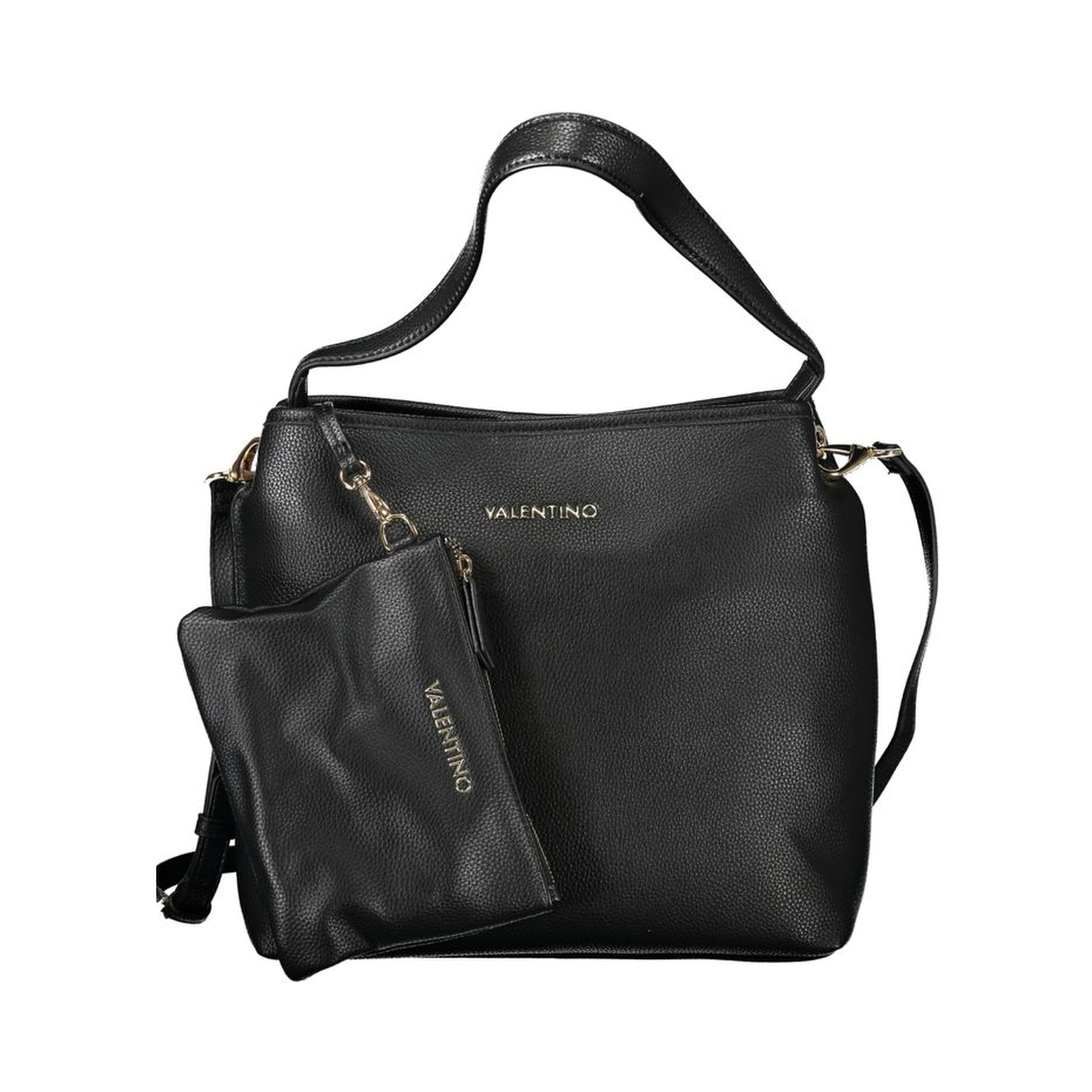 Black Polyurethane Women Handbag