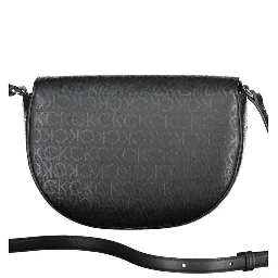 Black Polyurethane Women's Shoulder Bag