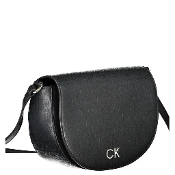 Black Polyurethane Women's Shoulder Bag