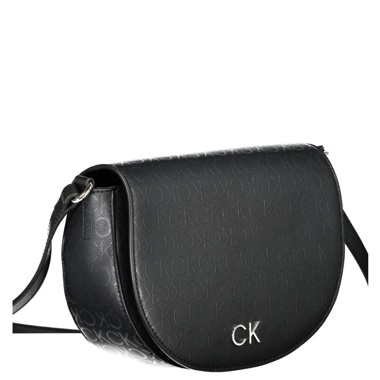 Black Polyurethane Women's Shoulder Bag
