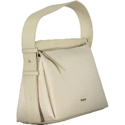 Beige Polyester Handbag