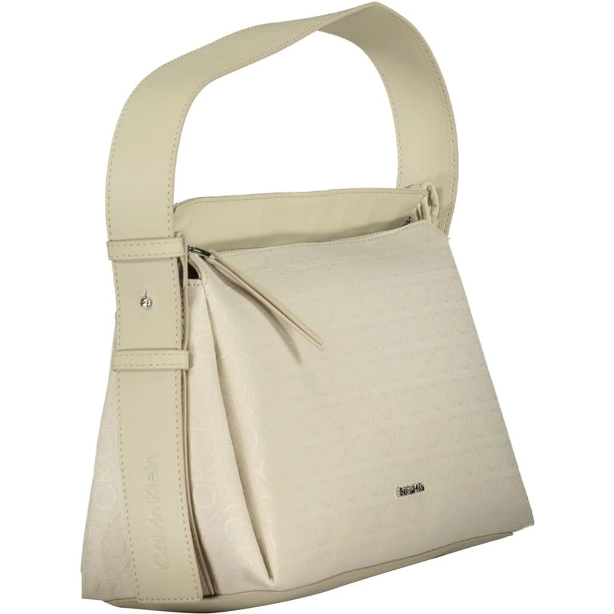 Beige Polyester Handbag