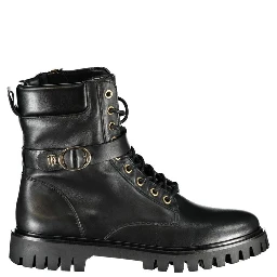 Black Leather Women Boot