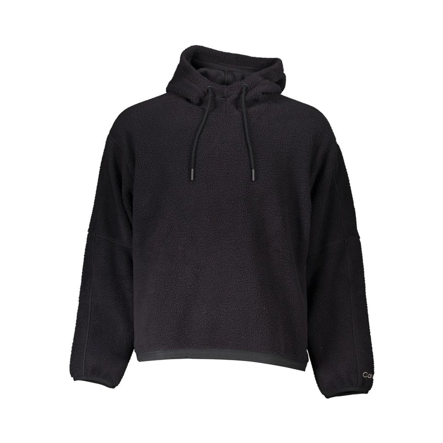 Black Polyester Men Sweater with Hood