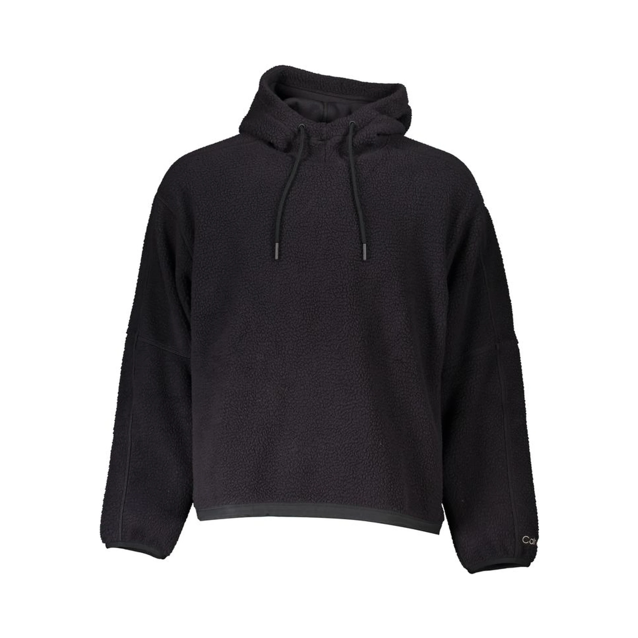 Black Polyester Men Sweater with Hood