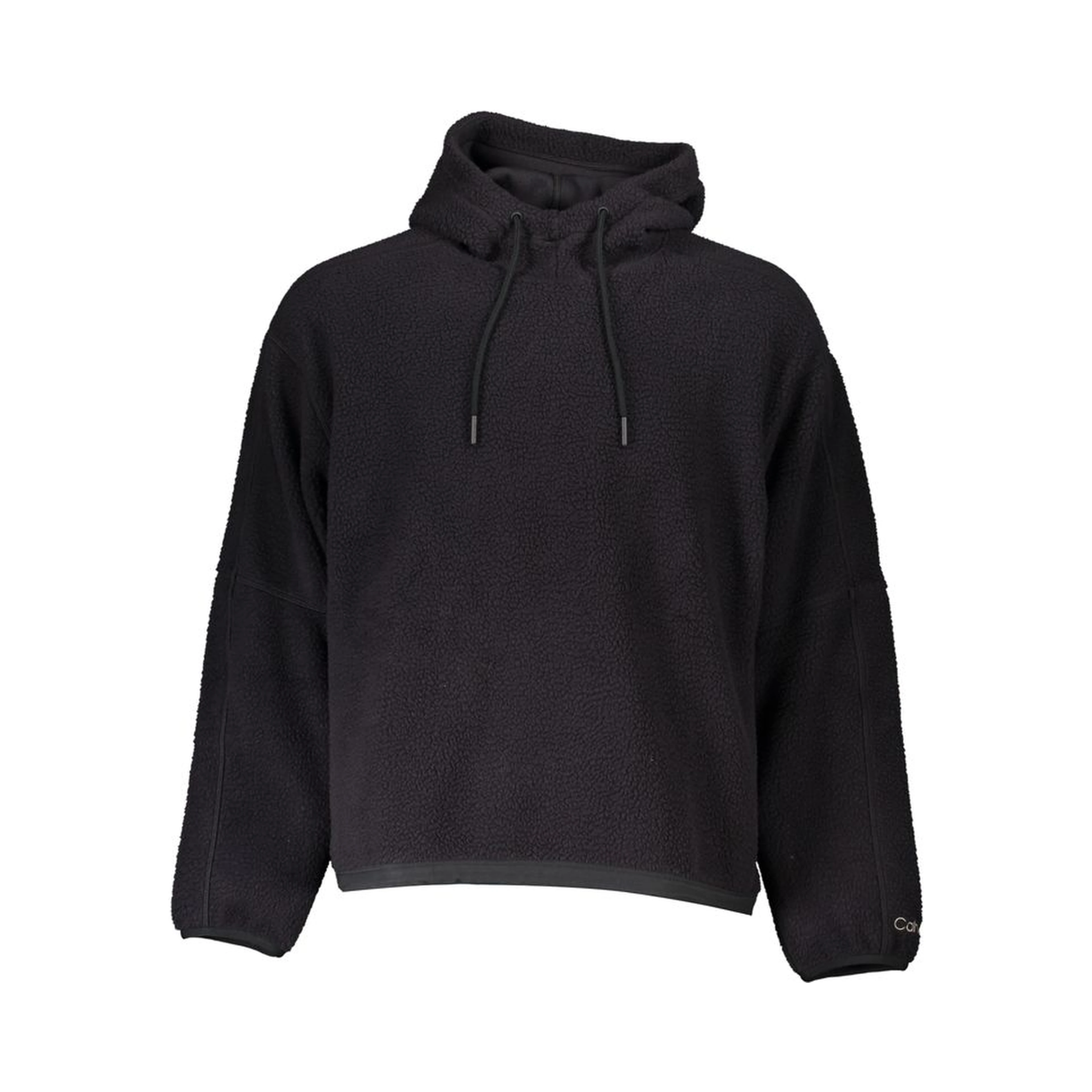 Black Polyester Men Sweater with Hood