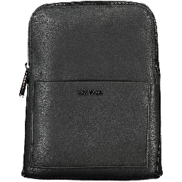 Black Polyurethane Men's Shoulder Bag