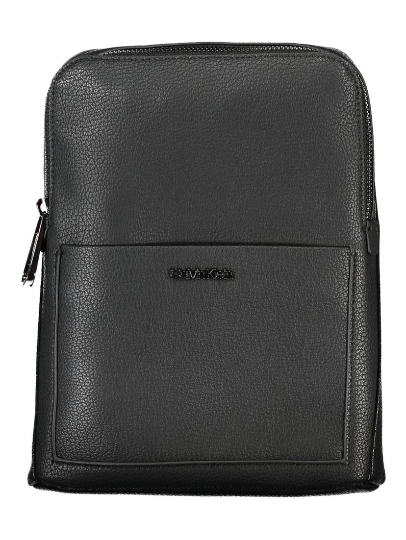 Black Polyurethane Men's Shoulder Bag