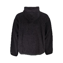 Black Polyester Men Sweater with Hood