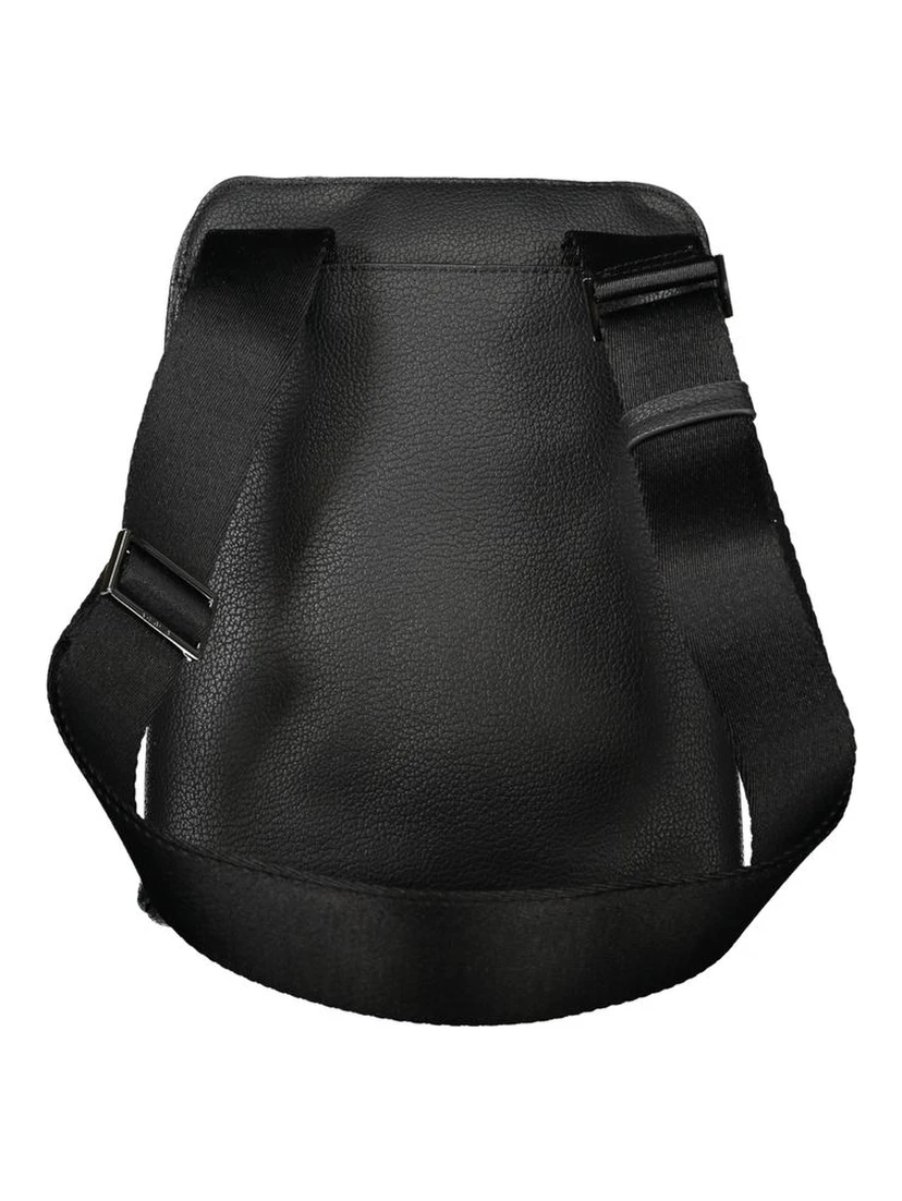 Black Polyurethane Men's Shoulder Bag