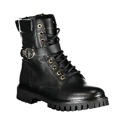 Black Leather Women Boot