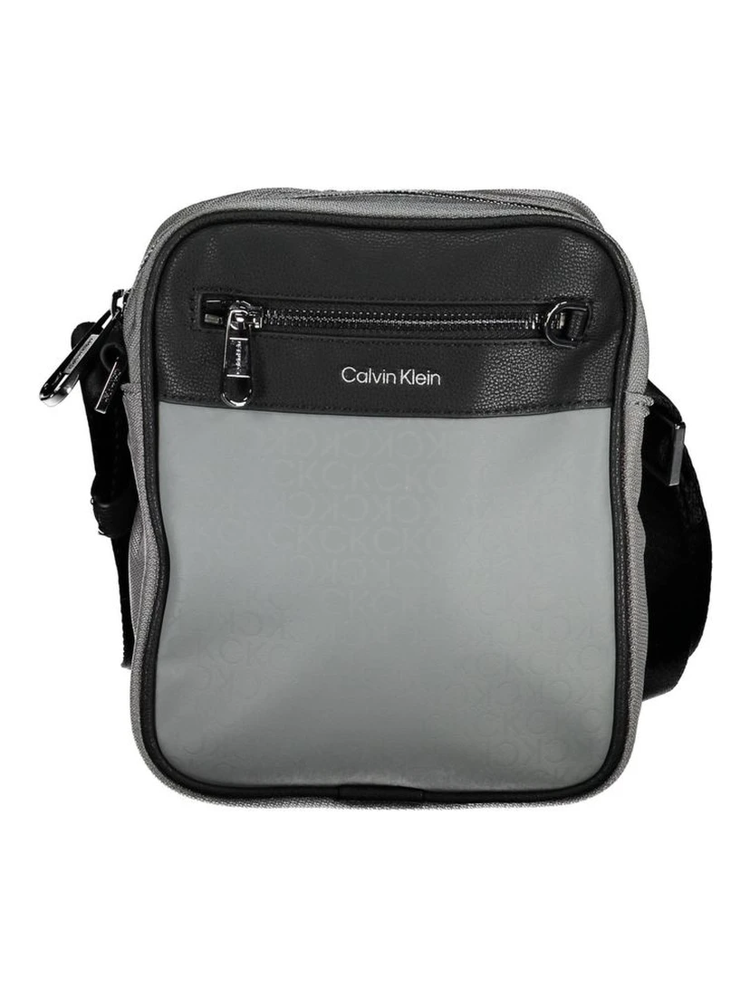 Gray Polyester Shoulder Bag