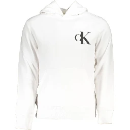 White Cotton Men Sweater with Hood