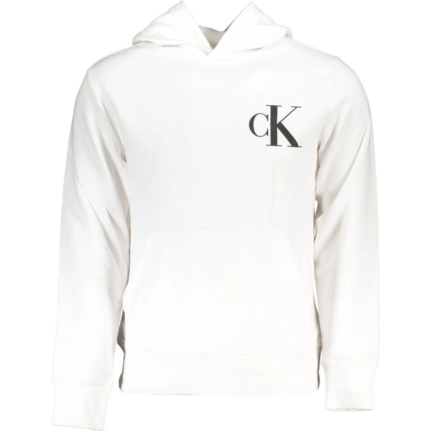 White Cotton Men Sweater with Hood