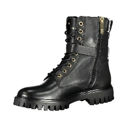 Black Leather Women Boot
