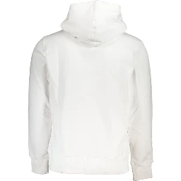 White Cotton Men Sweater with Hood