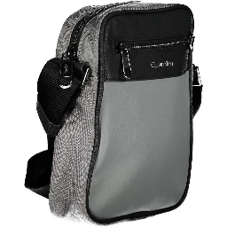 Gray Polyester Shoulder Bag