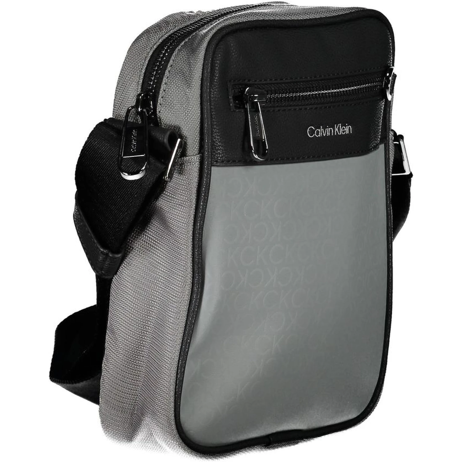 Gray Polyester Shoulder Bag