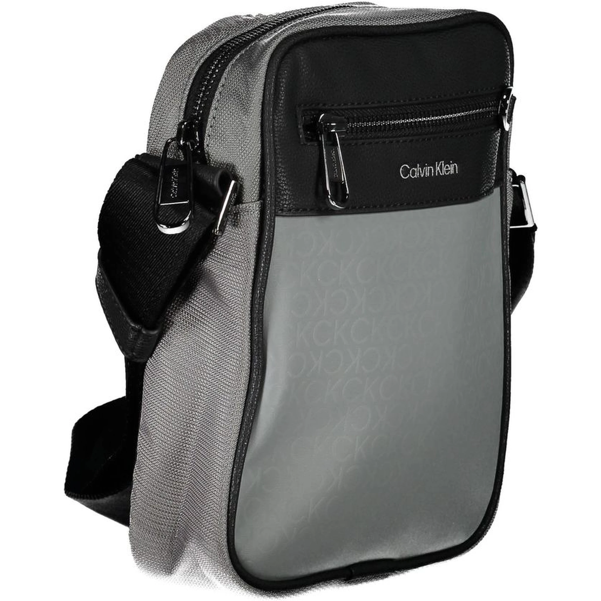 Gray Polyester Shoulder Bag