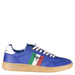 Blue Leather Men Sneaker