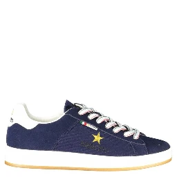 Blue Leather Men Sneaker
