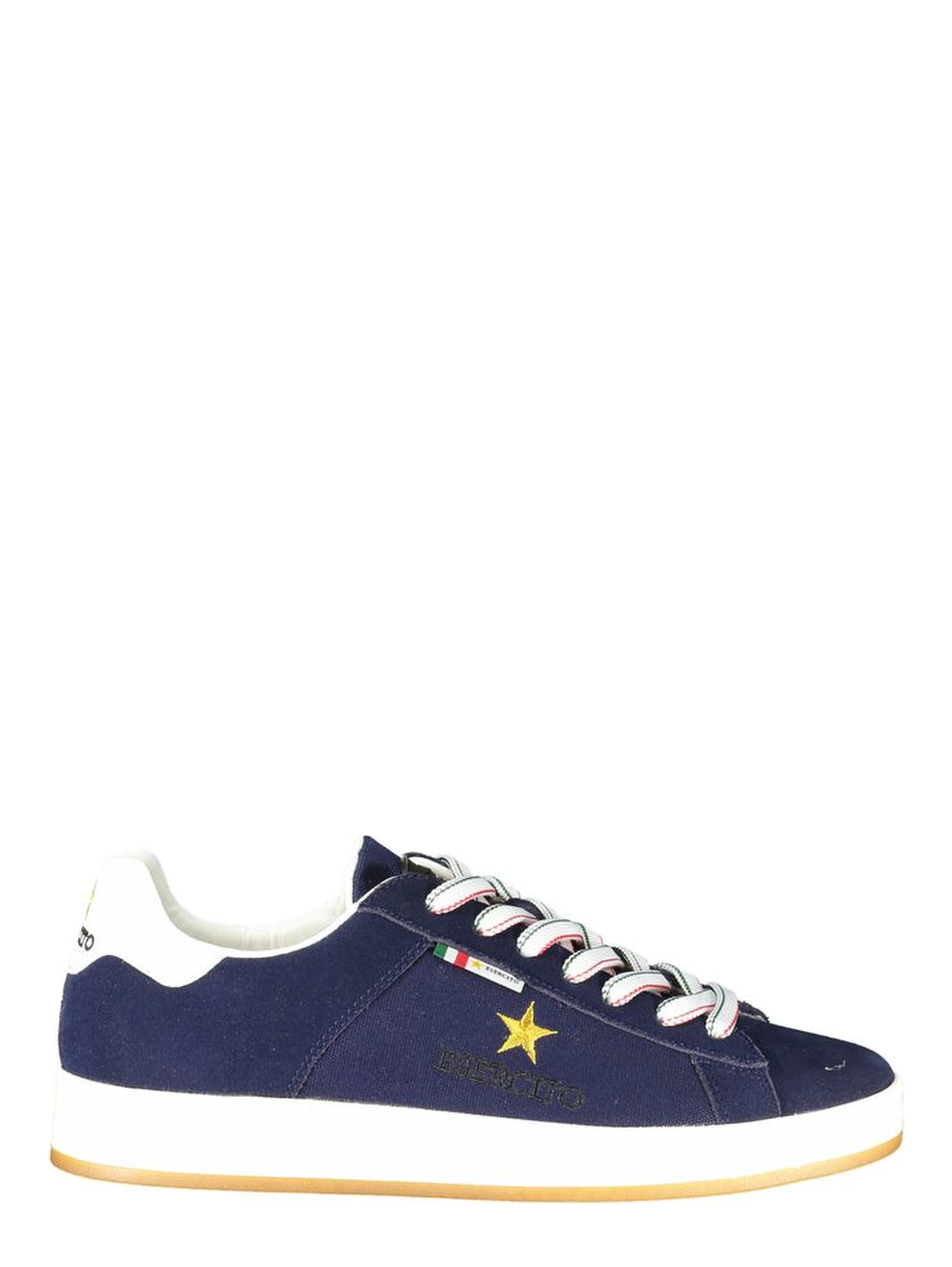 Blue Leather Men Sneaker