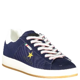 Blue Leather Men Sneaker