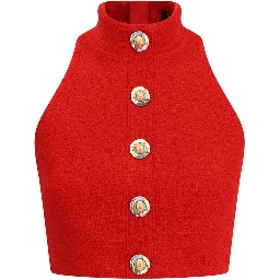 بلوزة صوفية حمراء